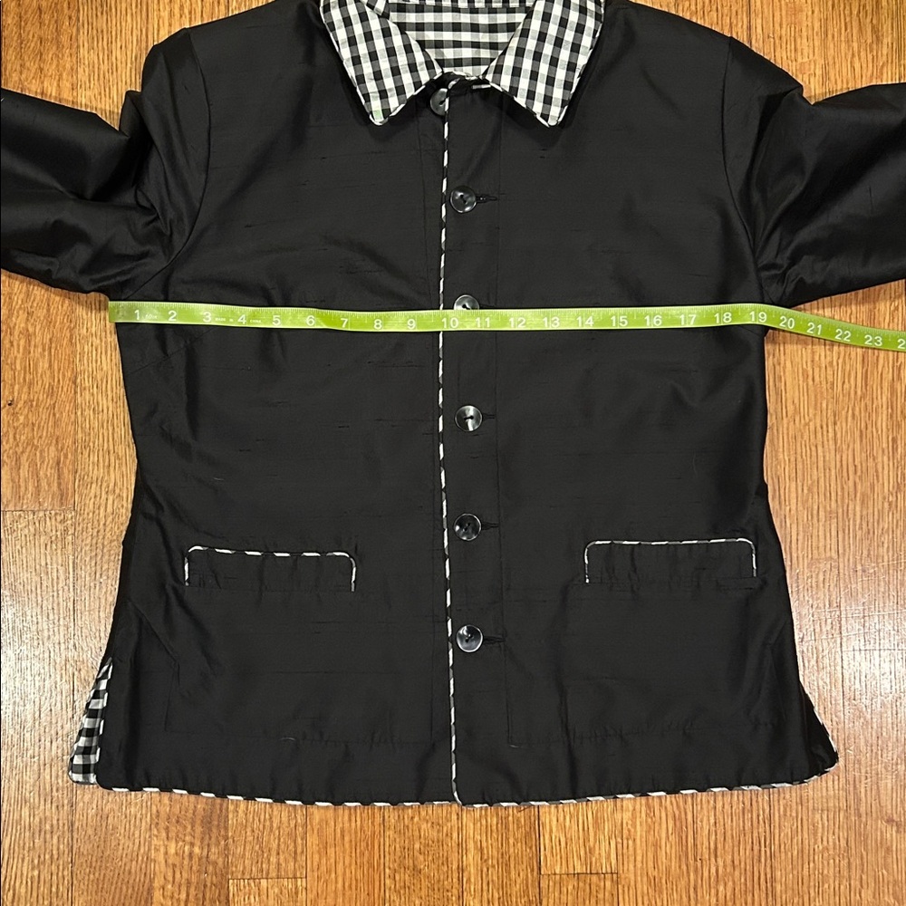 Harris Wallace Black Silk Reversible Jacket Size 8P - Picture 12 of 16